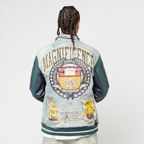Smoke Rise Magnificence Denim Varsity Jacket azul