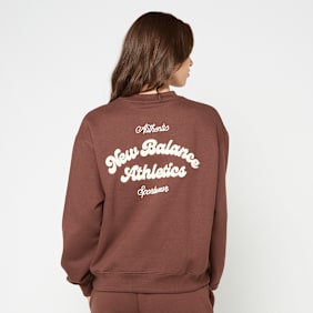 New Balance Linear Heritage Fleece Crew marrón