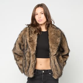 Urban Classics Short Faux Fur Jacket braun