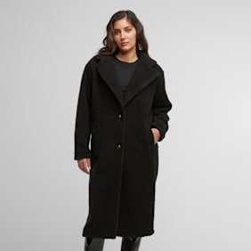 Urban Classics Ladies Teddy Long Coat schwarz