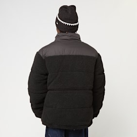 Urban Classics Fabric Mix Teddy Puffer Jacket zwart