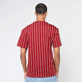 Karl Kani Autograph Pinstripe Jersey Boxy T-Shirt rood