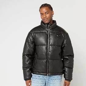 Karl Kani Metal Signature Pu Leather Puffer Jacket schwarz