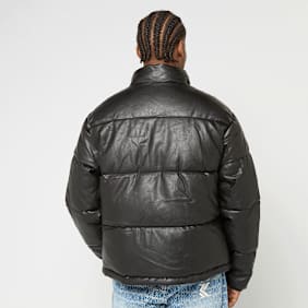 Karl Kani Metal Signature Pu Leather Puffer Jacket schwarz