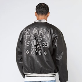 Karl Kani Kani Western Pu Leather College Jacket nero
