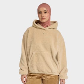 adidas Originals Essentials Teddy Crop Hoodie beige
