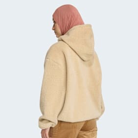 adidas Originals Essentials Teddy Crop Hoodie beige