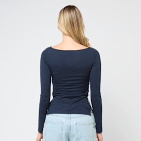 Decibel Gathered Longsleeve blau