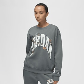 Jordan Brooklyn Fleece Crew Graphics siva