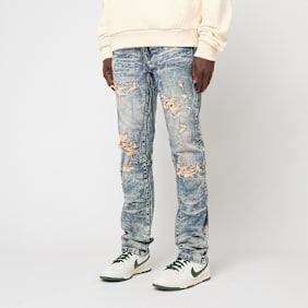 Smoke Rise Heavy Laser Effect Jeans blu