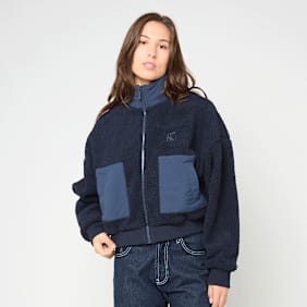 Karl Kani OG Crop Teddy Bomber Jacket blau