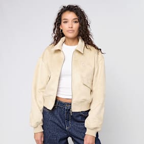 Karl Kani Signature Faux Suede Oversized Bomber Jacket beige