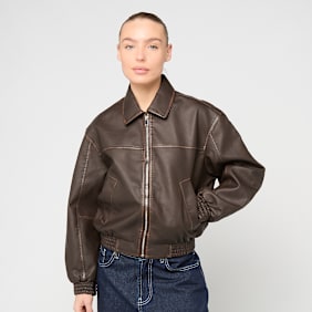 Decibel Oversized Cropped Jacket marrón