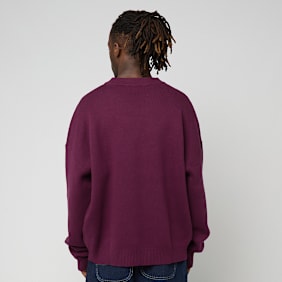 Prohibited Contrast SC Knit Sweater czerwony
