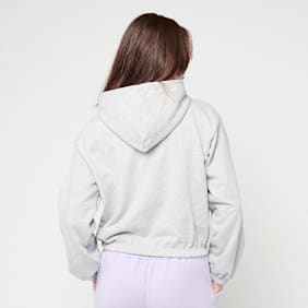 Felicious Cropped Terry Zip Hoodie grijs