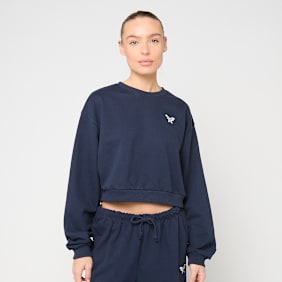 Felicious Cropped Terry Crewneck blau