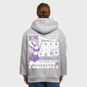 Mister Tee Manga Girl Fluffy Hoody grau