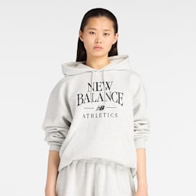 New Balance Linear Heritage Fleece Hoodie cinzento