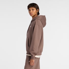 New Balance SPORT ESSENTIALS FLEECE HOODIE blue agate (423) brun