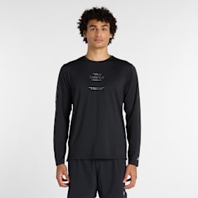 New Balance Reflective Poly Long Sleeve T-Shirt nero