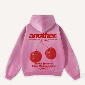 Another Cotton Lab Another Sweet Summer Oversized Zip Hoodie lichtroze