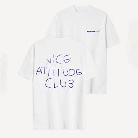 Another Cotton Lab Nice Attitude Club Oversized T-Shirt bianco