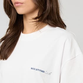 Another Cotton Lab Nice Attitude Club Oversized T-Shirt blanc