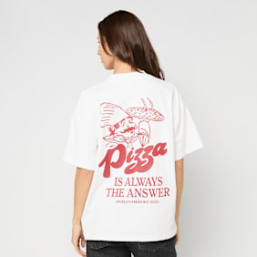 Another Cotton Lab Pizza is always the Answer Oversized T-Shirt bijela