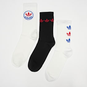 adidas Originals 3 PACK - Trefoil Crew Socks weiß