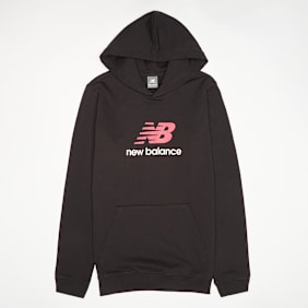 New Balance French Terry Stacked Logo Hoodie schwarz