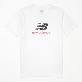 New Balance Jersey Stacked Logo Tee blanc