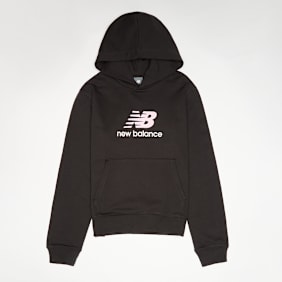 New Balance French Terry Stacked Logo Hoodie schwarz