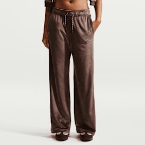 Nike Sportswear Trend High-Rise Wide Velour Pants marrón