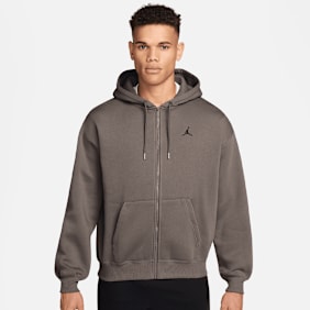 Jordan Brooklyn Oversized Full Zip Hoodie brązowy