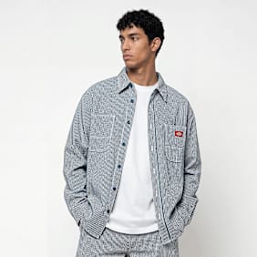 Dickies Hickory Work Longsleeve Shirt bleu