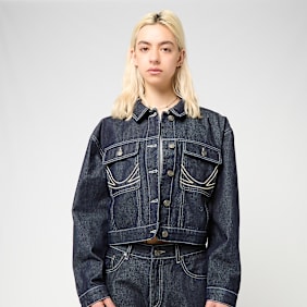 Karl Kani Rinsed Cropped Denim Jacket azul