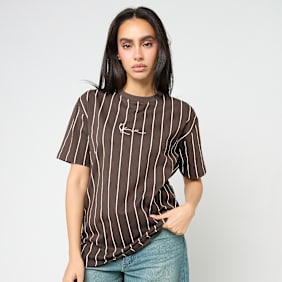 Karl Kani Small Signature Essential Pinstripe OS Tee bruin