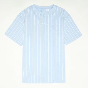 Karl Kani Small Signature Essential Pinstripe Tee Junior azul