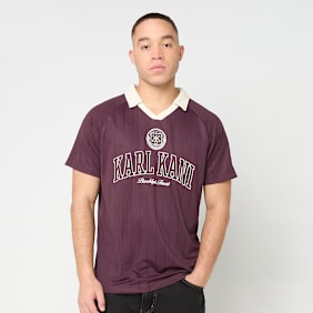 Karl Kani Heritage Emblem Shadow Pinstripe Soccer Jersey rouge