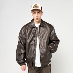 Karl Kani Signature Pu Leather Bomber Jacket bruin