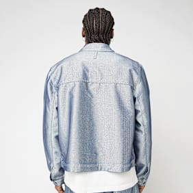 Karl Kani Jeans Cropped Silver Denim Jacket cinzento