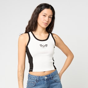 Felicious Ribbed Tank Top bianco