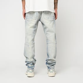 Smoke Rise Grunge Wash Effect Jeans blu