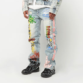 Smoke Rise Graffiti Jean blauw