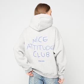 Another Cotton Lab Nice Attitude Club Oversized Hoodie grau