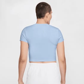 Nike   Sportswear Chill Knit Cropped T-Shirt blauw