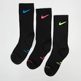Nike 3 PACK - Everyday Elevated Crew schwarz