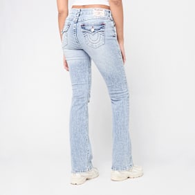 True Religion Becca Mid Rise Bootcut Flap bleu