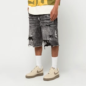 Smoke Rise Artisan Vintage Washed Denim Shorts szary