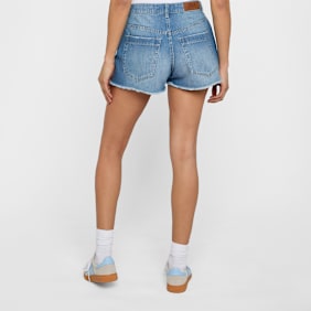 Urban Classics Ladies Destroyed Denim Shorts blau